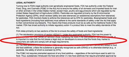 FDA Does not test Genetically Engineered GE foods
