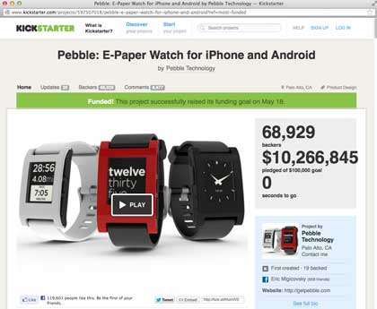 Kickstarter Pebble ePaper